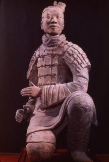 A Kneeling archer statue